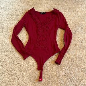 Wine red bodysuit from Lulu’s. Size small.